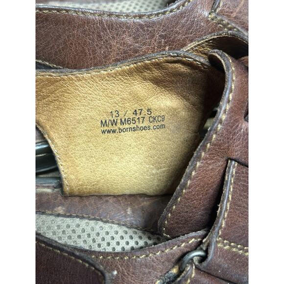 Born Fisherman Sandals Mens 13 Brown Leather Comfort Gorpcore Hiking Minimalist - Picture 8 of 12